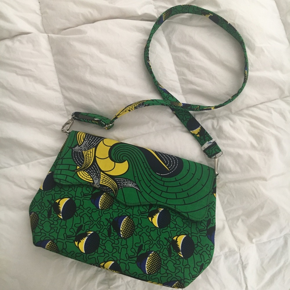 Afro print cross body bag